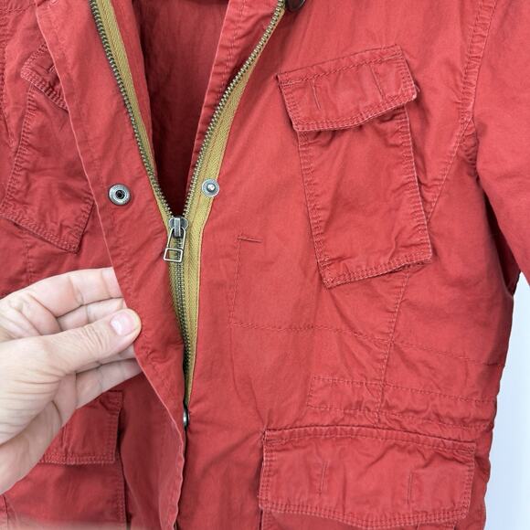 Eddie Bauer XS Women Utility Jacket Rust Hooded Full Zip Bella Twilight Gorpcore - Picture 6 of 14